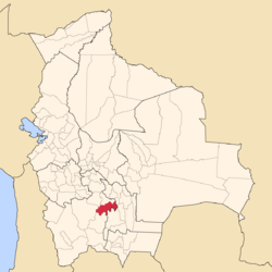 Location of the José María Linares Province within Bolivia