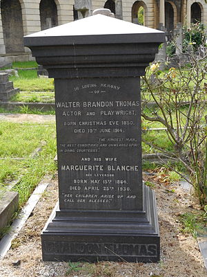 Thomas's gravestone, Brompton Cemetery