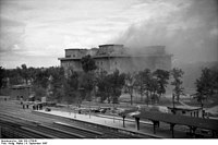 Erste Sprengung des Zoobunkers, 1947.