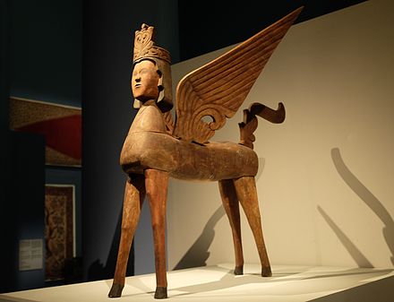A unique sculpture of a buraq crafted by Mindanao Muslims. The belief on buraqs was inputted by Arab traders and missionaries