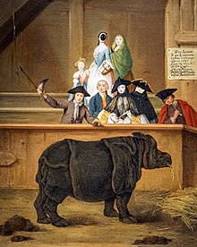 A woman wearing a moretta muta appears in this 1751 painting by Pietro Longhi. Ca' Rezzonico - Il rinoceronte 1751 - Pietro Longhi .jpg