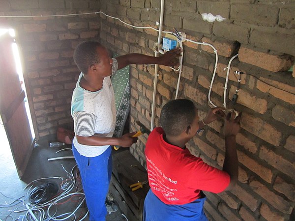 Cabling of house to receive solar power