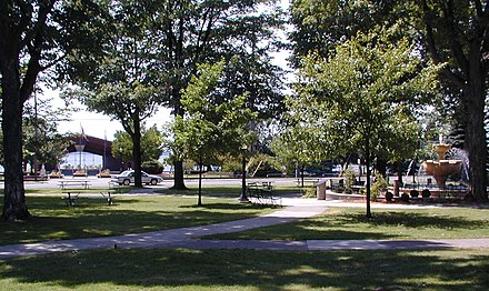 The City Park, featuring the Kris Eggle Memorial Fountain and the Rotary Pavilion
