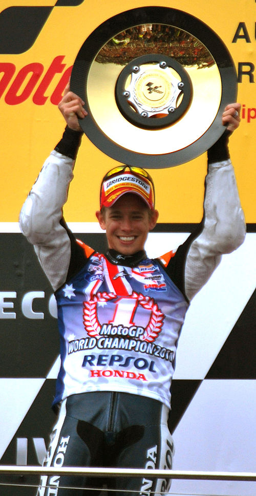 Casey Stoner became the MotoGP World Champion for the second time.