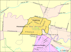 Census Bureau – mapa Pemberton w stanie New Jersey