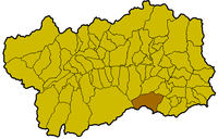 Locatie van Champorcher in Aosta (AO)