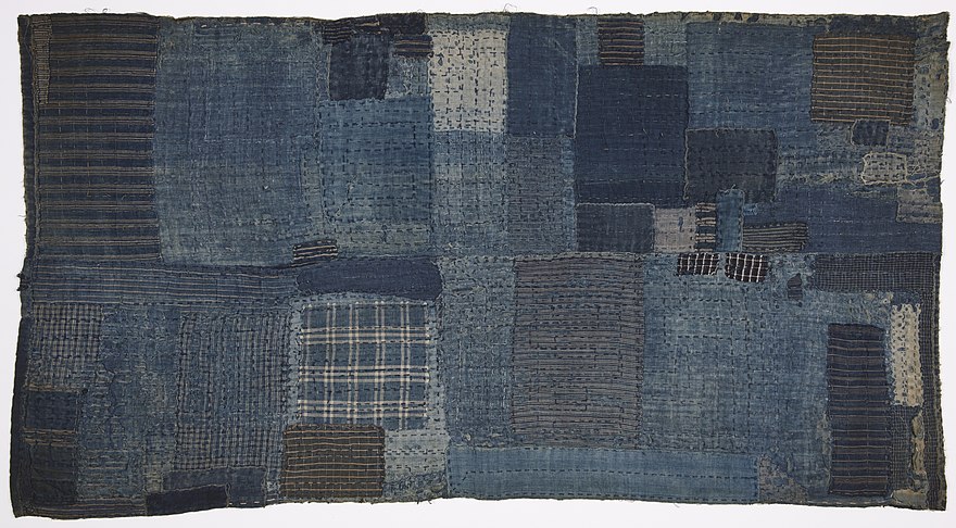 Child's futon sleeping mat (boro shikimono), late 1800s Japan. The stitches are decorative, but also functional; they hold the pieced cotton rags together