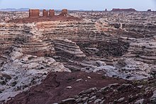 The Chocolate Drops buttes in the Maze district Chocolate Drops in Evening Light (14365503801).jpg