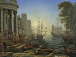 Claude Lorrain - Tengeri kikötő Szent Ursula beszállásával.jpg