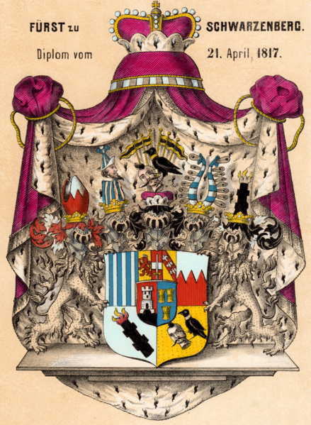 File:Coat of Arms House of Schwarzenberg 2nd Majorat Branch Orlik Worlik.png