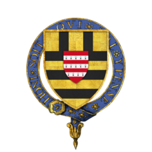 Coat of Arms of Sir John Burley, KG.png