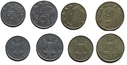 Série de pièces en dollars namibiens (2005).