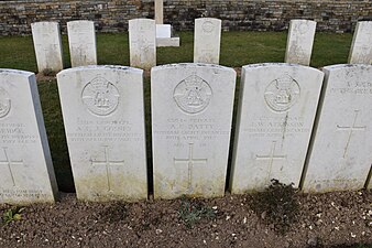 Les tombes de soldats du Durham Light Infantry tombés le 10 avril 1917.