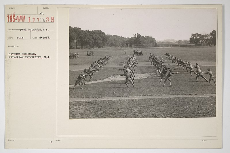 File:Colleges and Universities - Princeton - Bayonet exercise, Princeton University, New Jersey - NARA - 26427703.jpg