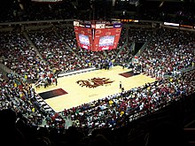 The arena floor of the Colonial Life Arena. Colonial Center interior.jpg