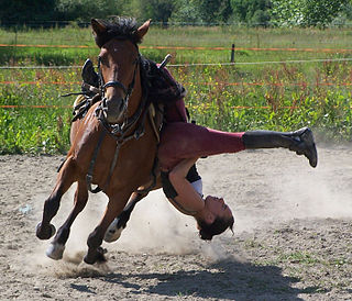 <span class="mw-page-title-main">Trick riding</span> Stunt horse riding
