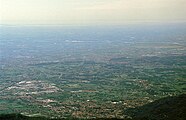 Blick vom Monte Faverghera auf Vittorio Veneto und die Po-Ebene