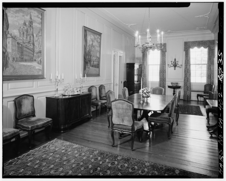 File:DINING ROOM, LOOKING SOUTH - Westover, State Route 633, Westover, Charles City, VA HABS VA,19-WEST,1-35.tif