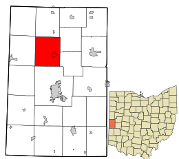 Location in Darke County and the state of Ohio