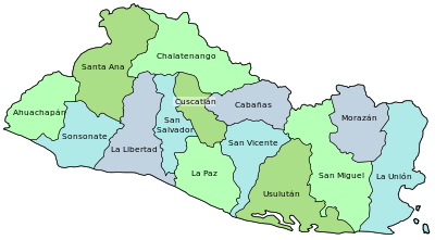 Political division of El Salvador.