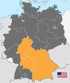 Deutschland Besatzungszonen 8 Jun 1947 - 22 Apr 1949 amerikanisch.svg