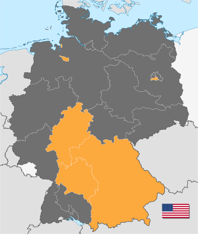 Location of ASV okupācijas zona Vācijā