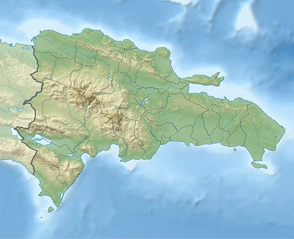 Topographical map of Dominican Republic
