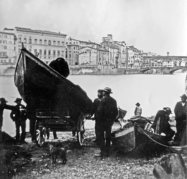 File:Donato pineider, Lungarno Torrigiani e le case di Via de' Bardi, dopo alcune demolizioni. A fine sec. XIX.jpg