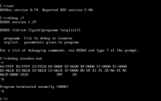 Debug (command) DOS, OS/2 and 32-bit Microsoft Windows command