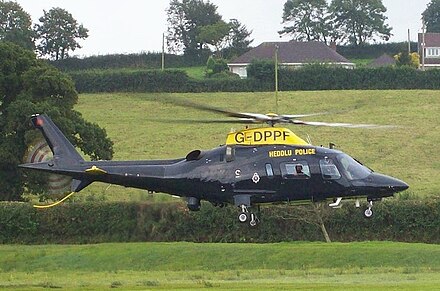 Former Dyfed-Powys Police Air Support Unit Helicopter (X-Ray 99) demonstration at police HQ Open Day 2008