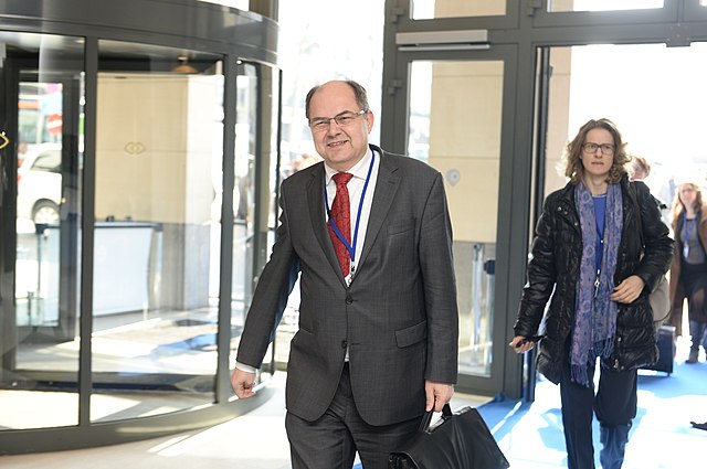 Schmidt arriving to an EPP summit in Brussels, 17 March 2016