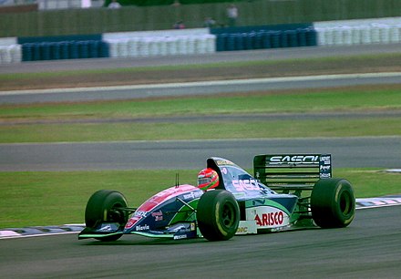 Eddie Irvine sur Jordan 194 lors du Grand Prix de Grande-Bretagne 1994.