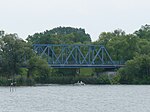 Pritzerber Zie spoorbrug vanaf de Havel