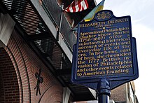 Elizabeth Sandwith Drinker historical marker at 147 N. 2nd St., Philadelphia PA