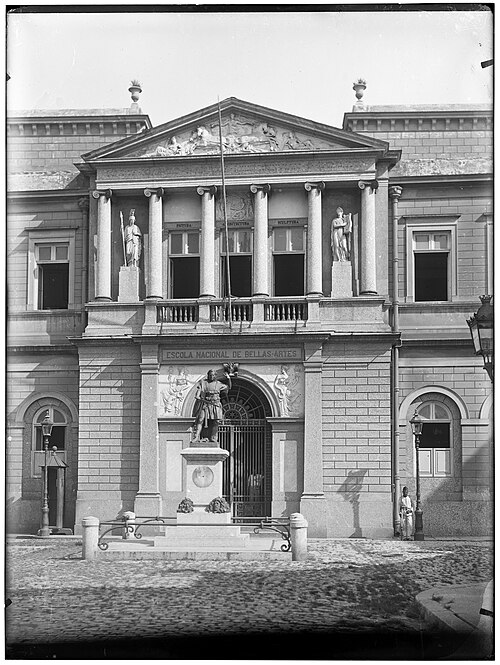 Entrance of the Academy building (Photographed by Marc Ferrez, in 1891). Today, it is the entrance to the Rio de Janeiro Botanical Garden.