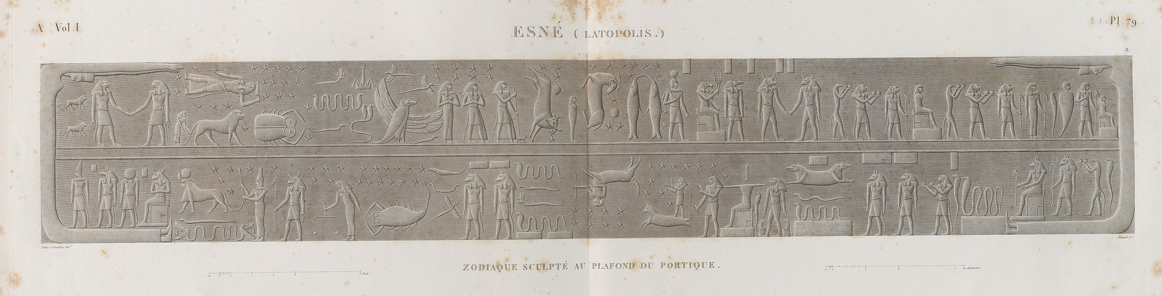 Pl.79 - Zodiaque sculpté au plafond du portique