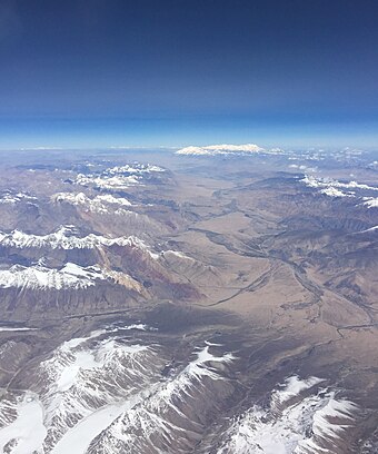Aerial view of Pamir Mountains