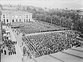 Nazi leader Quisling in Oslo on July 4, 1941, recruiting volunteers for the Norwegian Legion in the Finnish Continuation War