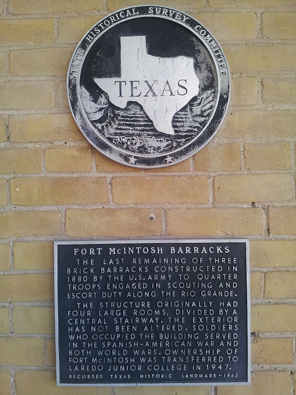 Texas Historical Marker for barracks