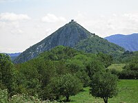 Het Kasteel van Montségur in Montségur, kanton Lavelanet, arrondissement Foix