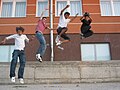 Four guys doing Parkour (2008).jpg