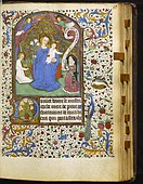 Pagină gotică dintr-o carte de ore, circa 1460