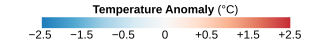 key to above map of temperature changes