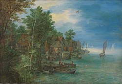 View of a Village along a River 1604