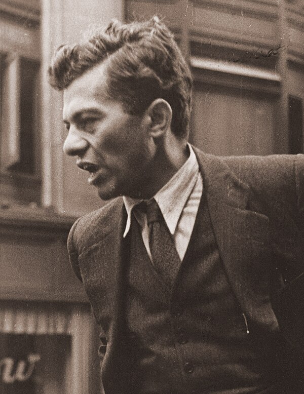Mike Gold (here, 1930s before crowd in New York City) was a prominent JRC co-founder