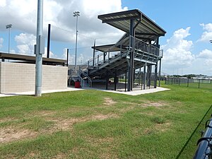 Rear view of grandstands