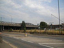 Great Central Way, the bridge being North Circular Road and the railway line Great Central Way, Neasden - geograph.org.uk - 209506.jpg