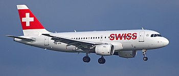 Ein Airbus A319-100 der Swiss