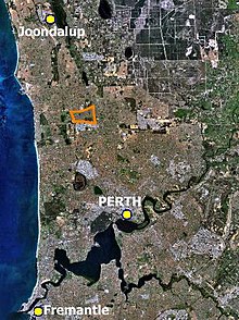 Location of Hamersley (orange) within the northern suburbs of Perth