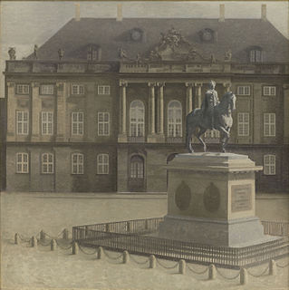 <i>Amalienborg Square, Copenhagen</i> painting by Vilhelm Hammershøi